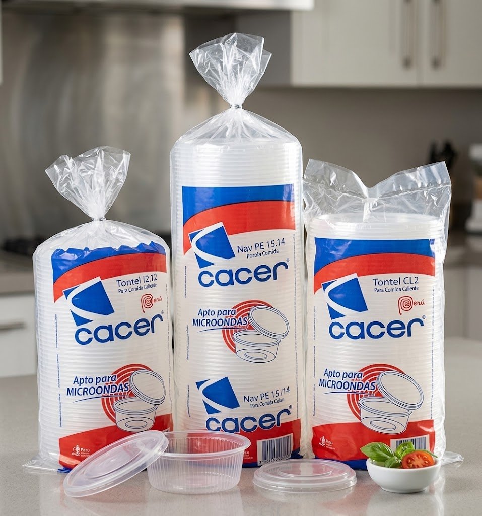 Envases Cacer con tapa para alimentos